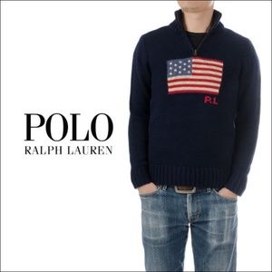 Ralph Lauren Boys' Half-Zip Flag Sweater NEW $75